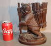 Super Antique Black Forest Hiking Bear Cigar Holder