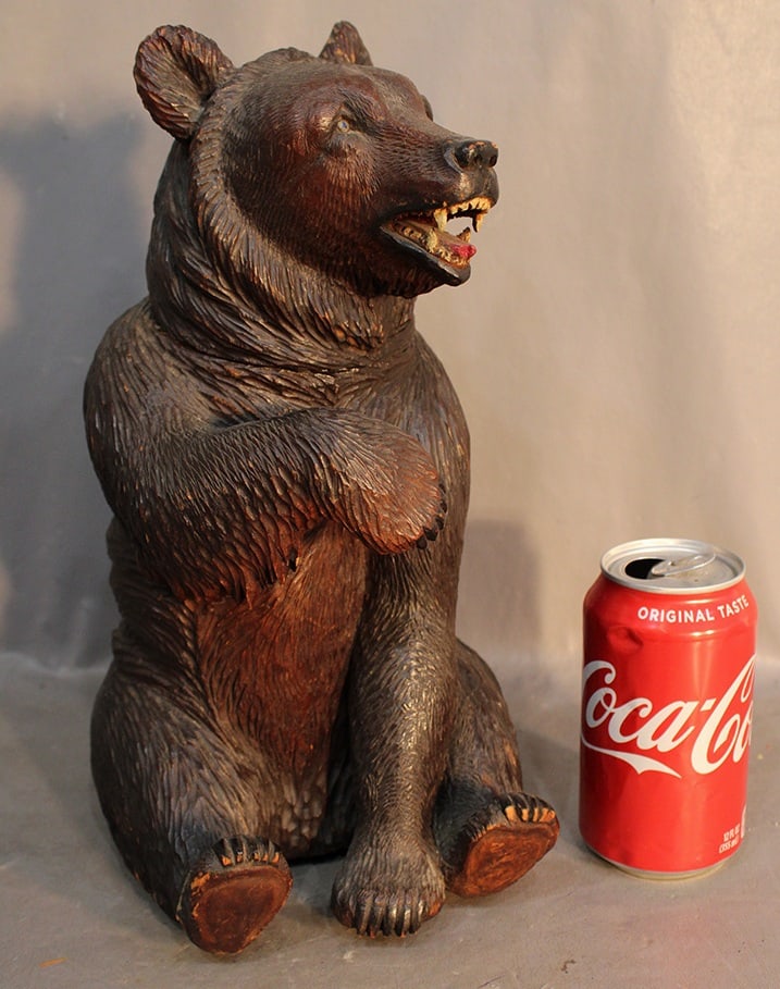 Early 12" Black Forest Bear With Humidor And Glass Eyes With Music Box (1 of 6)