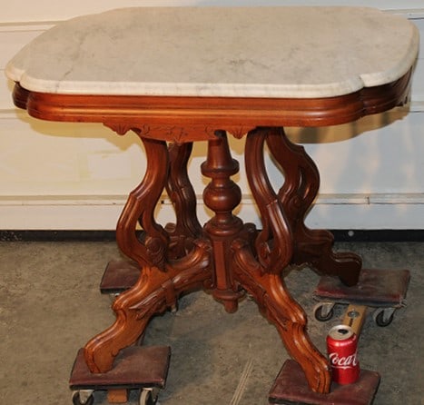 Victorian Shaped Marble Top Lamp Table (1 of 4)
