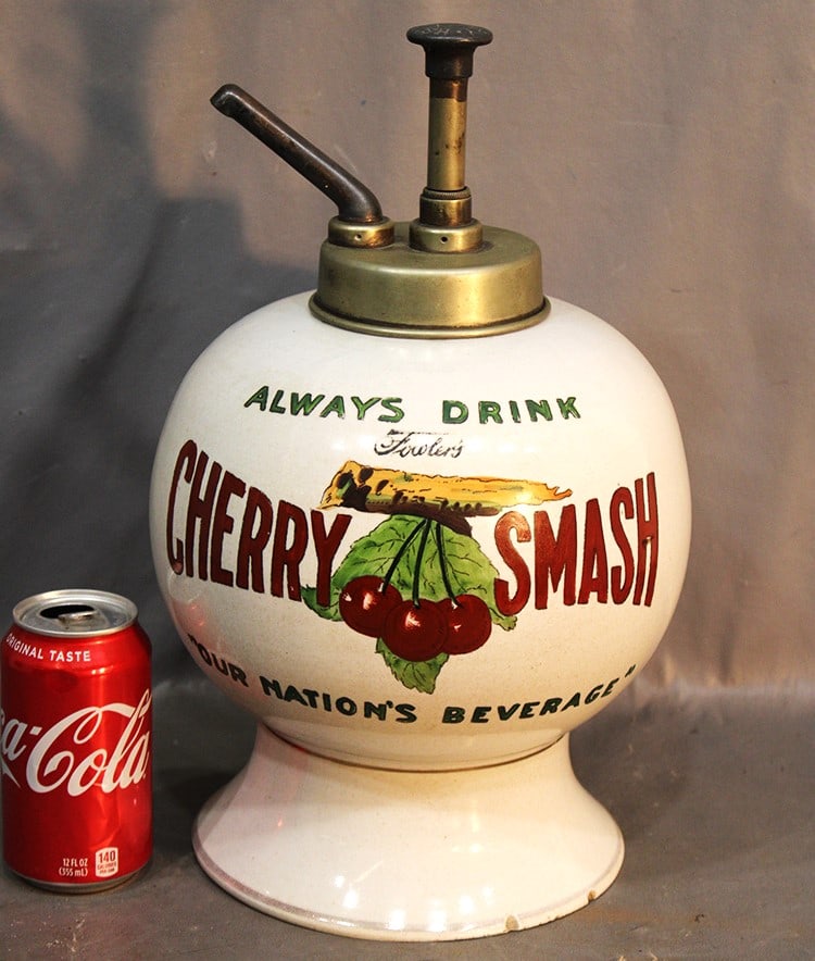 Hard To Find Antique Fowler's Cherry Smash Dispenser (1 of 8)