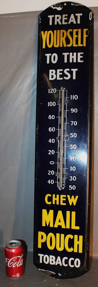 Antique Porcelain Mail Pouch Tobacco Working Thermometer (1 of 7)