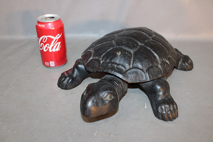 Unusual Antique Mechanical Turtle Spittoon With Original Removable Spittoon (1 of 4)