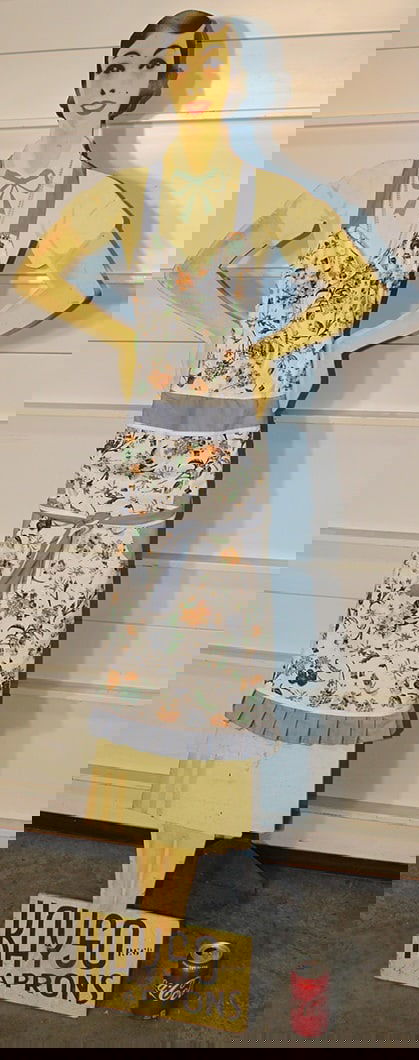 Early 66" Wooden1930-40s Cut Out Wooden Mannequin (1 of 6)