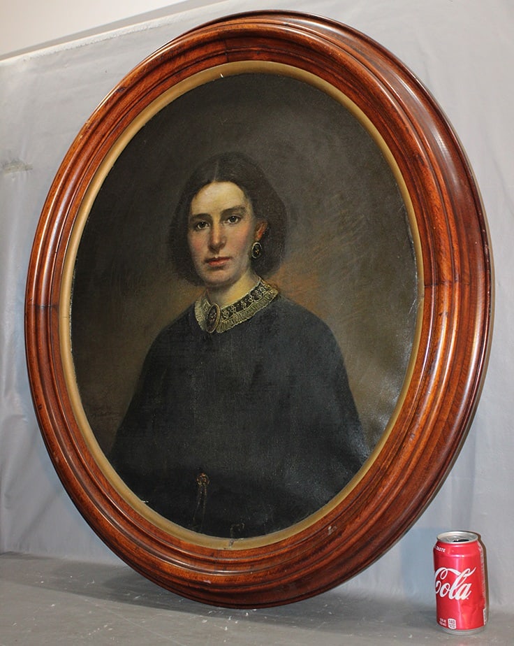 Great Large 19Th C. Portrait Of A Woman (1 of 5)