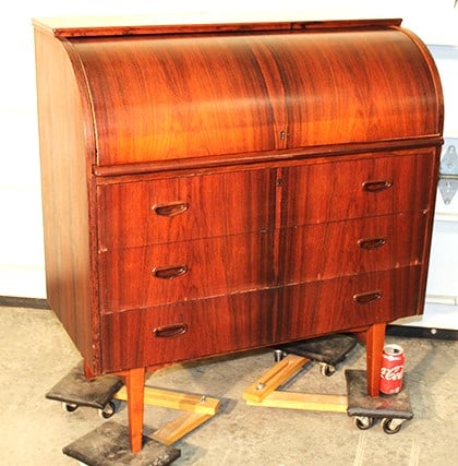Mid Century Rosewood Cylinder Roll Desk (1 of 6)