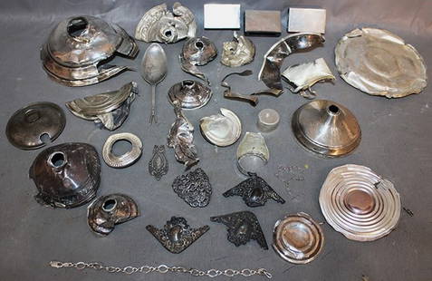 Group Of Scrap Sterling Silver 6.13 Ozt: Group of scrap sterling silver 6.13 ozt.