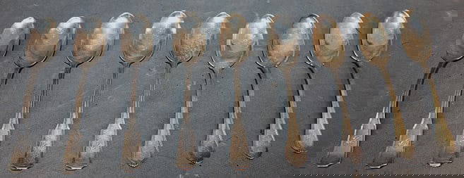 9 Sterling Silver Spoons 7.4 Ozt: 9 sterling silver spoons 7.4 ozt. Estate fresh in nice condition.