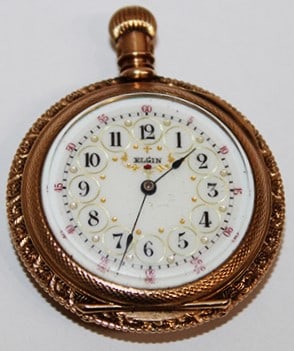Beautiful Marked 14K Gold Ladies Elgin Pocket Watch Estate Fresh (1 of 4)