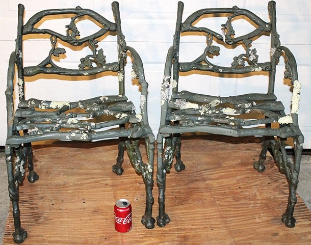 Pair Of Antique Cast Iron Twig Chairs (Same As In The M.E.T.) (1 of 6)