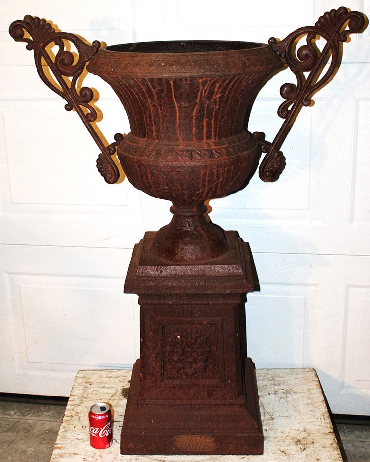 Great 19Th C. 4' Double Handled Urn Signed Kramer Bros (1 of 7)