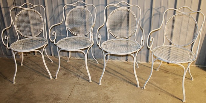 4 Nice Iron Garden Chairs With S-Curved Arms (1 of 4)