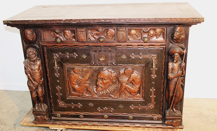 Wonderful 19Th C. Heavily Carved Table Top Continental Desk With A Dozen Secret Compartments (1 of 13)