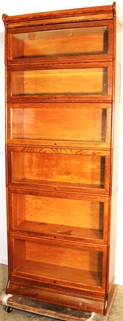 Extra Clean Oak 6 Section Stacking Bookcase (1 of 3)