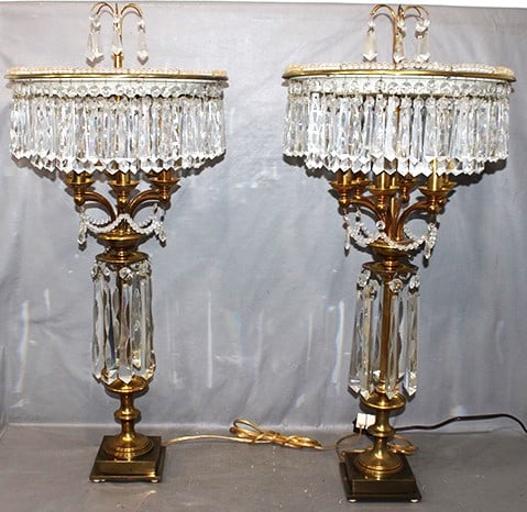 Pair Of Great Crystal Prism Lamps (1 of 7)