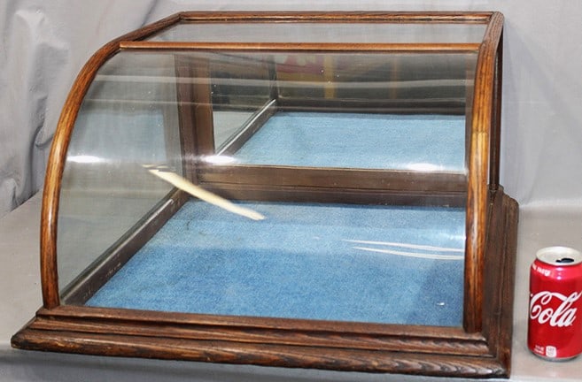 Wonderful Small 24" Oak Bowfront Candy Store Showcase (1 of 3)