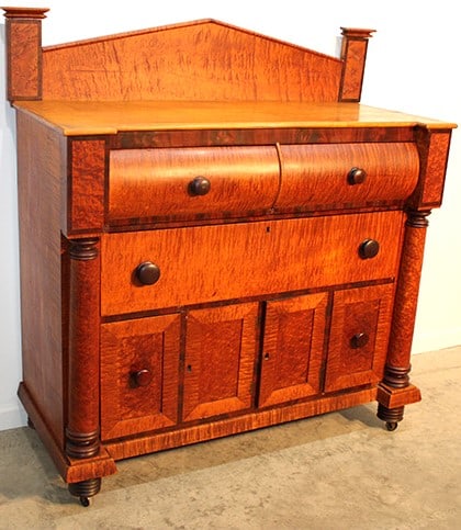 Awesome Period Diminutive Tiger Maple Sideboard (1 of 7)