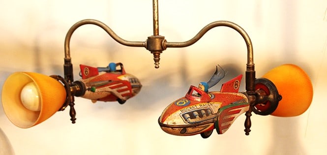 Rare Double Rocket Racer Hanging Lamp (1 of 4)