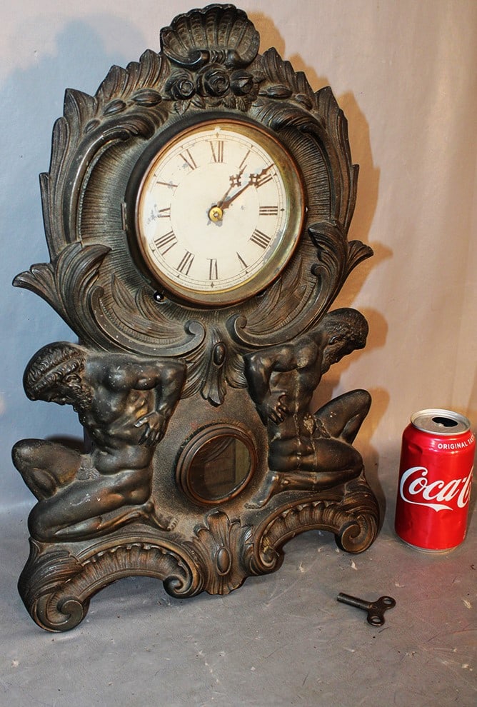 Iron Front New Haven Mantel Clock With Hercules (1 of 5)