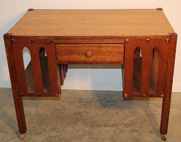 Mission Oak Partners Desk With Bookcase Sides (1 of 3)