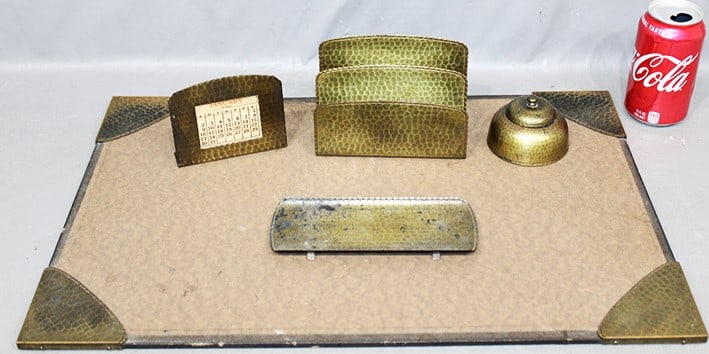 Original 5 Piece Signed Roycroft Desk Set (1 of 4)