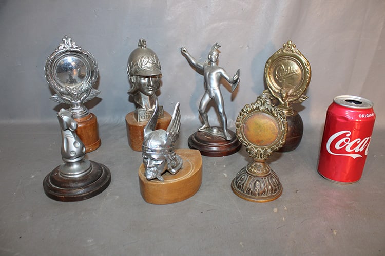 Group Of 7 Automobile Related Hood Ornaments And Accessories (1 of 3)