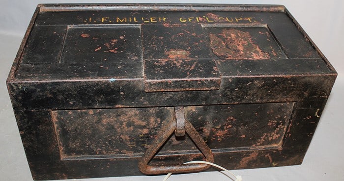 Rare Cast Iron Civil War Ammo/Gun Safe (Belonged To Major General J. F. Miller - John Franklin (1 of 9)