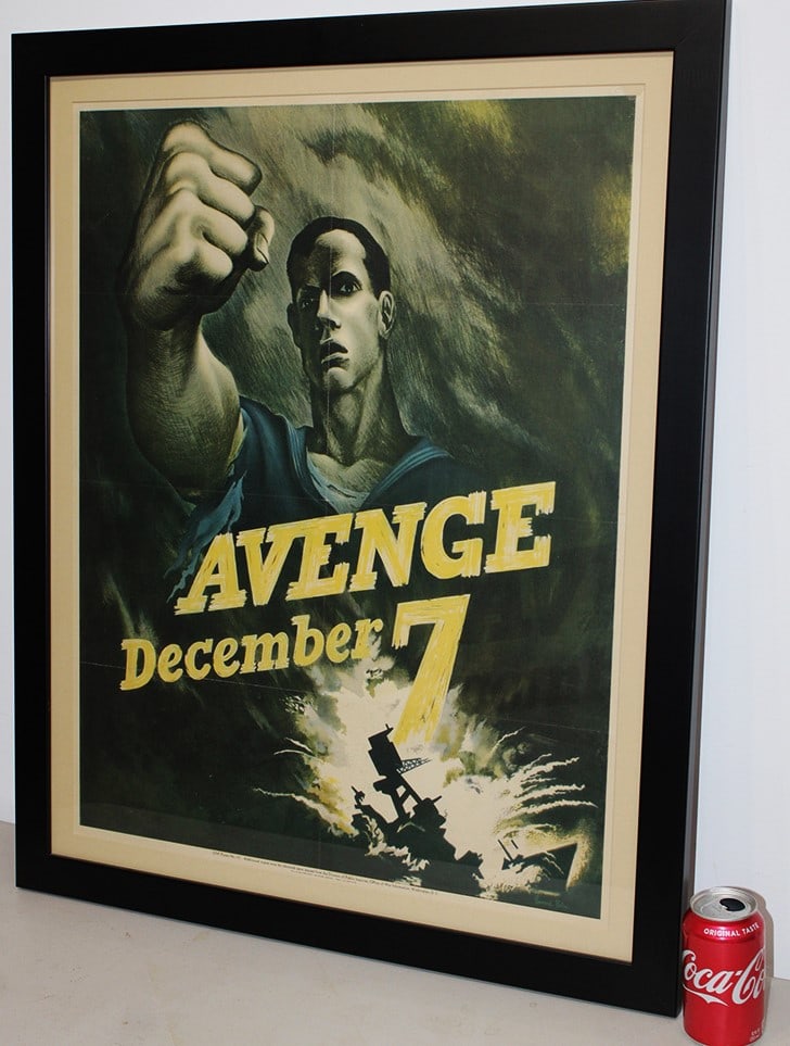 1942 WWII Poster By Barnard Perlin Avenge Dec. 7 (Pearl Harbor) (1 of 5)