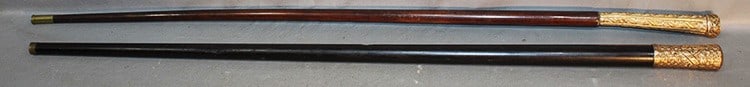 2 Gold Plated Antique Walking Sticks (1 of 5)