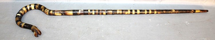 Awesome Stacking Horn Gentlemen's Walking Stick With Snake Head (1 of 6)