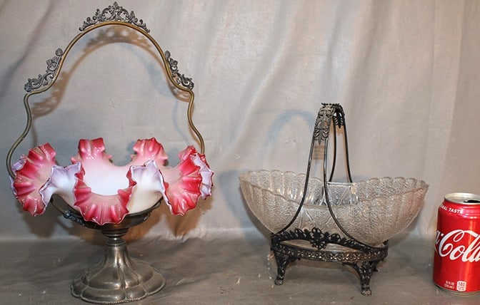 2 Victorian Brides Baskets With Fancy Floral Frames (1 of 3)