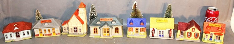 8 Vintage Railroad Village Sets With Trees (Probably 1930-1940s) (1 of 5)