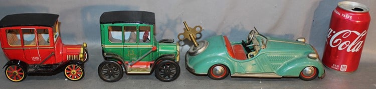 2 Vintage Modern Toy Tin Litho Cars - Distler, Mercedes Benz (1 of 5)