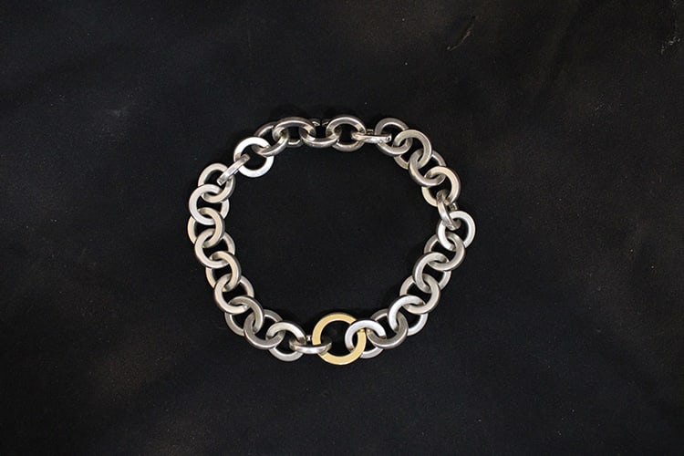 Super 7.5" Sterling And 18K Tiffany & Co. Bracelet 26.2 Dwt (1 of 4)