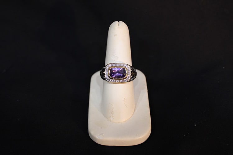 14K And Sterling Ring With Diamond And Amethyst (1 of 3)