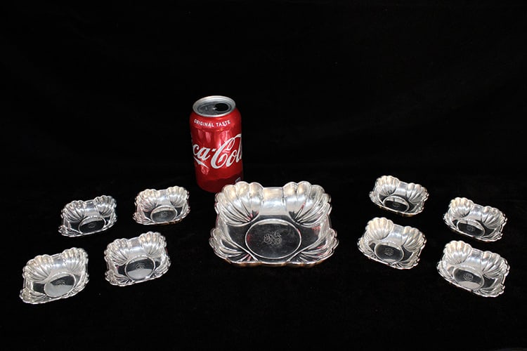 Fancy 9 Piece Sterling Silver Nut Set 10.39 Ozt (1 of 4)