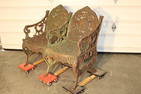 Monumental Cast Iron Antique 2 Seat Garden Bench