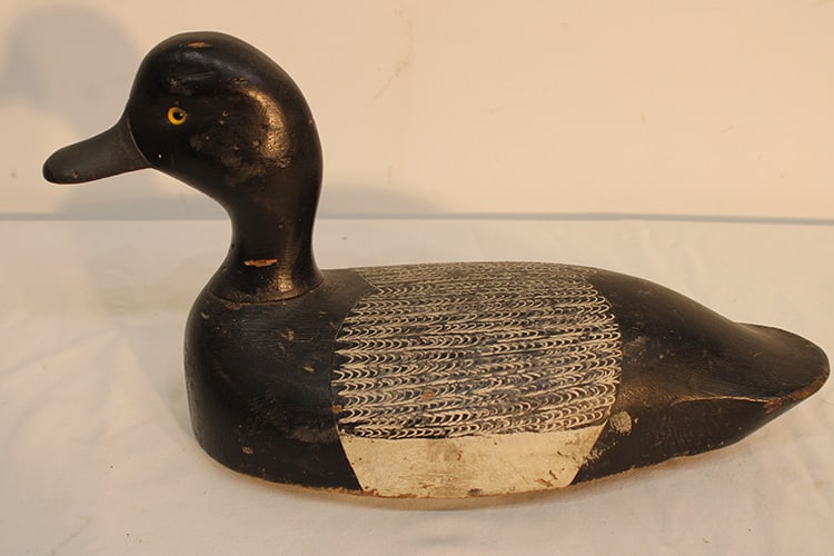 Decoy Duck Bluebill Drake (Frank Coombs) 1920'S (Says Old Repaint) Appr. 14" Long (1 of 4)