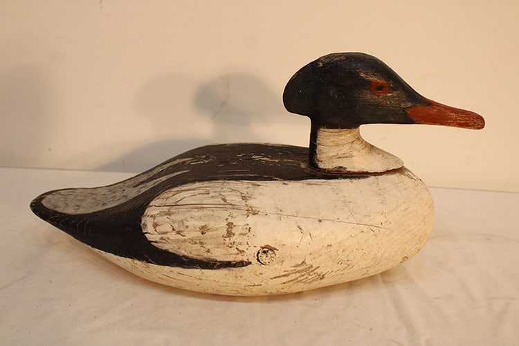 Decoy Duck Merganser Drake, Original Paint Appr. 17" Long (1 of 4)