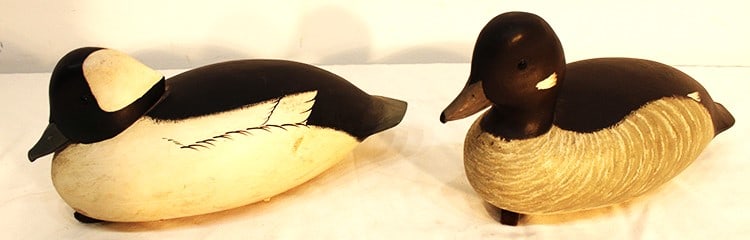Decoy Duck (2) Signed John Holloway, Pair Of Buffleheads Full size, Appr. 12" Long (1 of 4)
