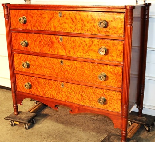 Nice Period Cherry And Birds Eye Maple Chest (1 of 4)