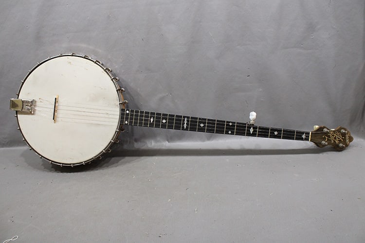 Great 5-String Bacon Blue Ribbon Inlaid And Carved Banjo (1 of 10)