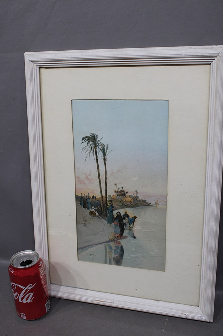 Watercolor On Card Signed R. Mainella (Raffaele) (1 of 4)