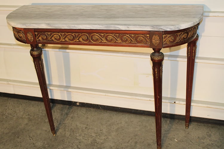 French Style Marble Top Console Table (1 of 3)