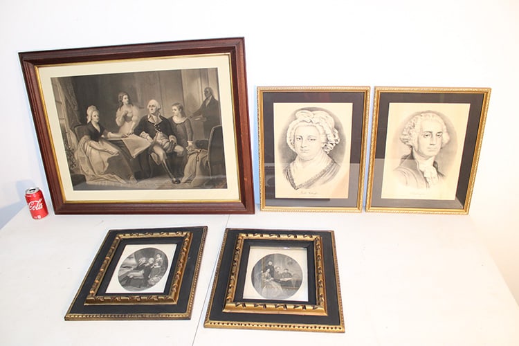 5 Antique Steel Engravings Washington And Lincoln (1 of 6)