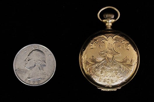 14k gold Elgin pocket watch with fancy Hunter's case 18.2 dwt TW. Front lid needs reattaching, not (1 of 4)