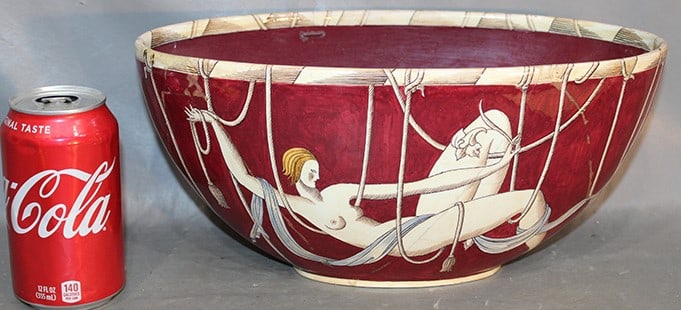 Extremely rare Gio Ponti Bowl Ovale Emerenziana Ginori Caioponci in Italy 283-1032 C. 1925. Has a (1 of 6)