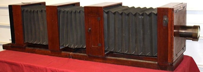 Rare 78" F & H Anthony & Co. NY Enlarger reducer camera. Bellows all good, fold up, has neat piece.: Rare 78" F & H Anthony & Co. NY Enlarger reducer camera. Bellows all good, fold up, has neat piece. Estate fresh. 78" wide, 19" tall, 17" deep.