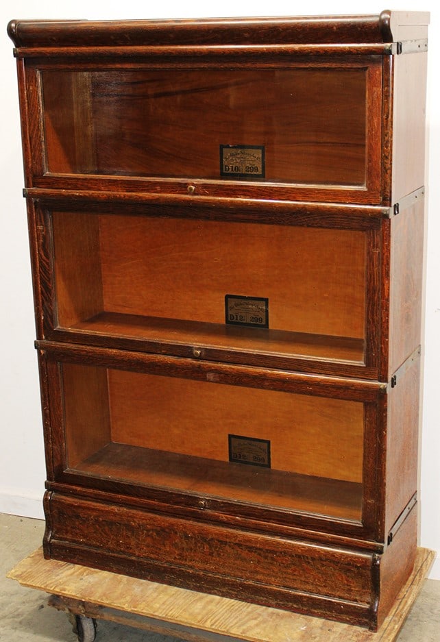Nice original finish Globe stacking bookcase model 299 D-size. Estate fresh. 34" wide, 51" tall, 12" (1 of 5)