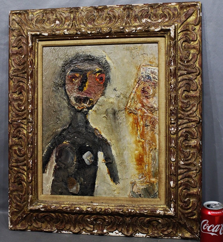 Signed Napoli (Giuseppe) 1929-1967 oil painting on canvas. Abstract (Imposto), real unique size with (1 of 6)