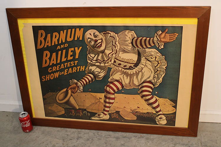 Original 1917 Barnum and Bailey poster. Marked P-5 1917 on the lower left corner. Poster is framed, (1 of 4)